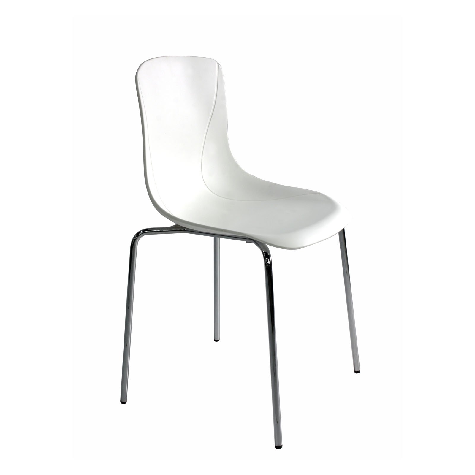 Rodos Beyaz Plastik Krom Ayaklı Proje Koltukları