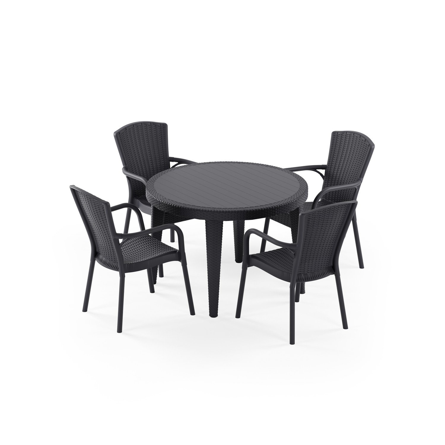 Osaka 110 ve Royal 4 Kişilik Rattan Masa Takımı