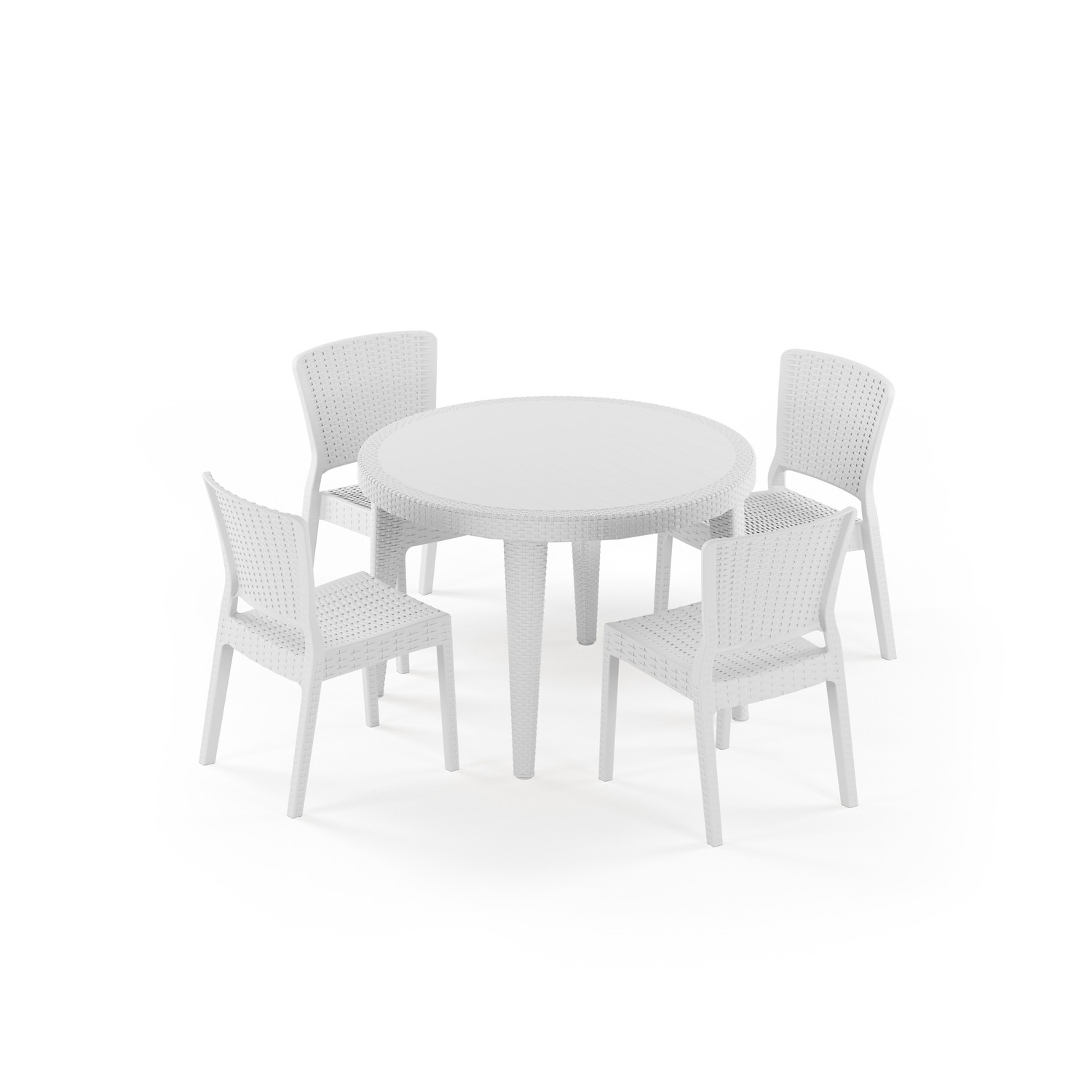 Osaka 110 ve Antares 4 Kişilik Kolçaksız Rattan Masa Takımı