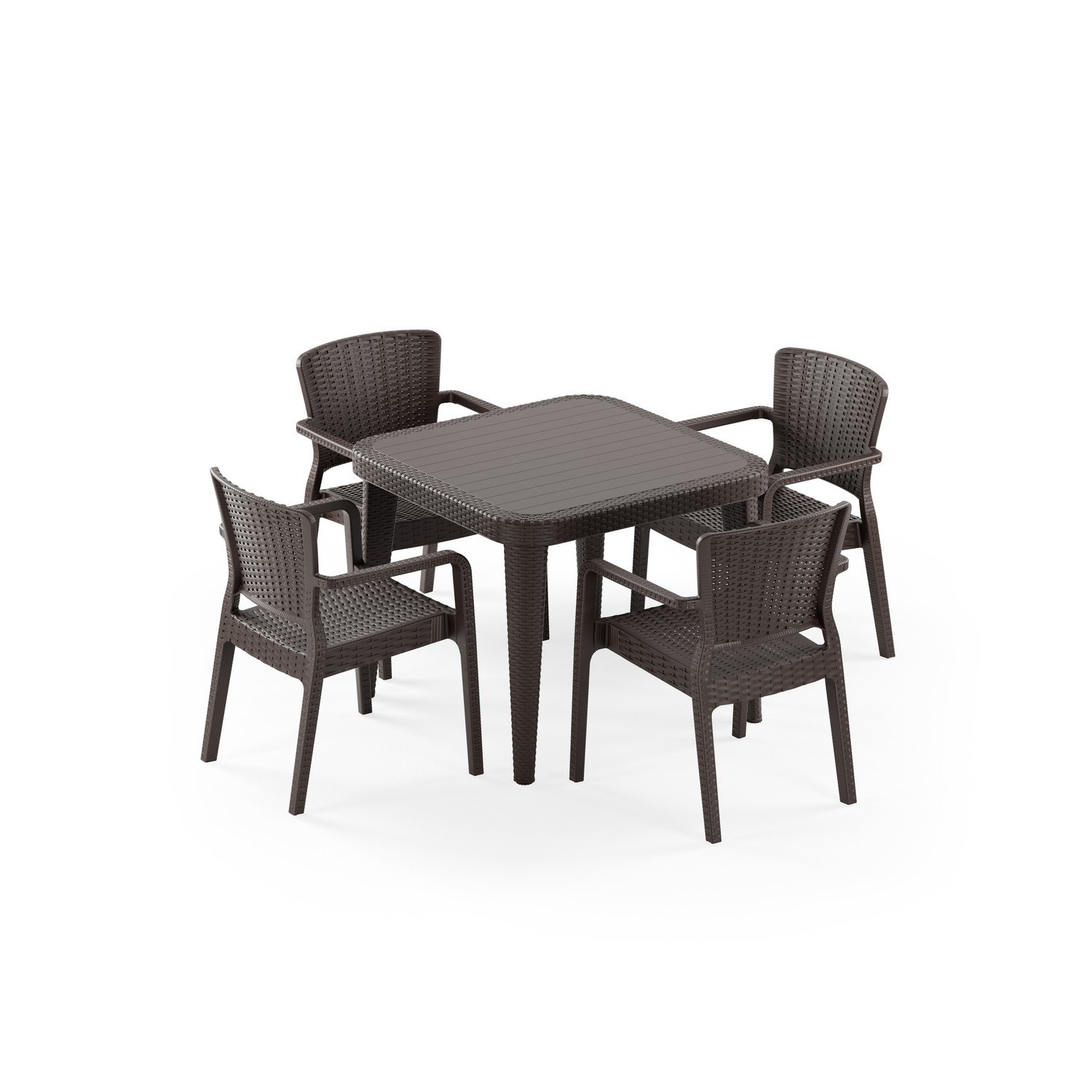 Osaka 90x90 ve Antares 4 Kişilik Rattan Masa Takımı