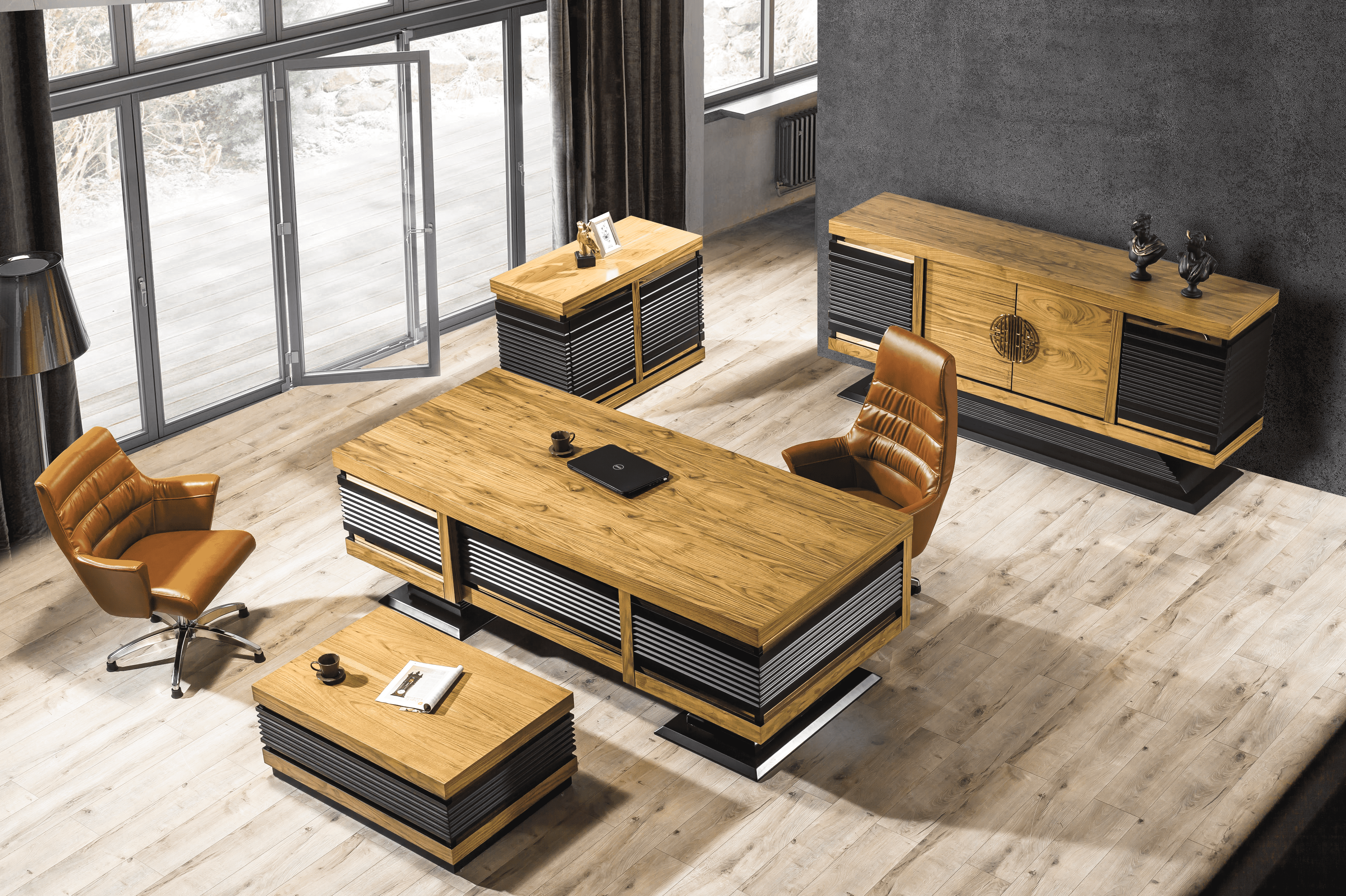 Stella Vip Meşe Makam Takımı - Ahşap Cilalı